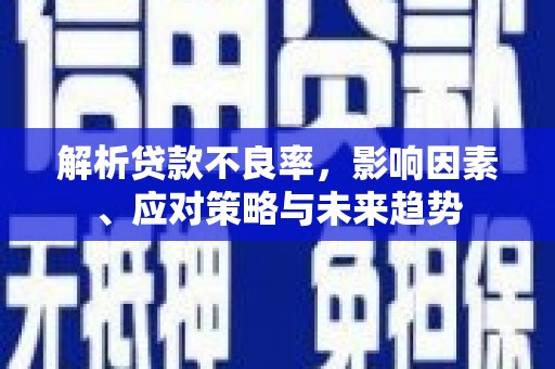 新庄解析贷款不良率，影响因素、应对策略与未来趋势