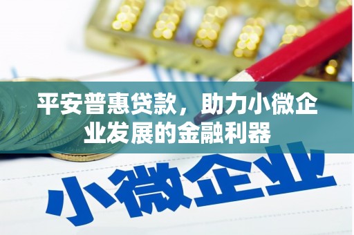 新庄平安普惠贷款，助力小微企业发展的金融利器