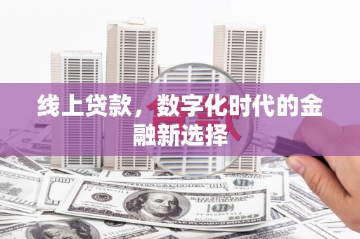新庄线上贷款，数字化时代的金融新选择