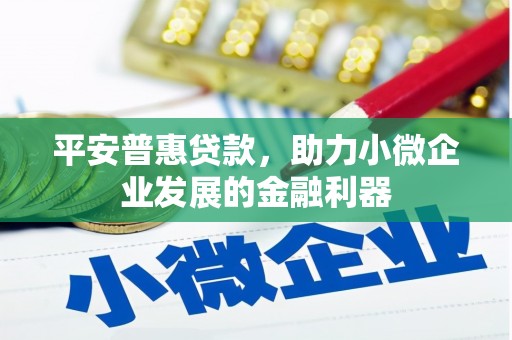 新庄平安普惠贷款，助力小微企业发展的金融利器